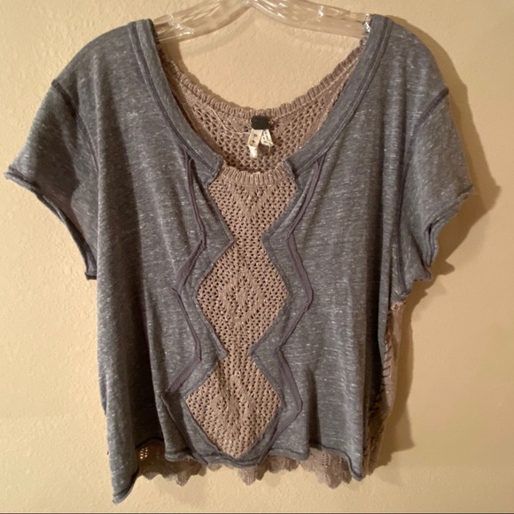 We The Free Tops - We The Free PS Grey Taupe cut out back shirt